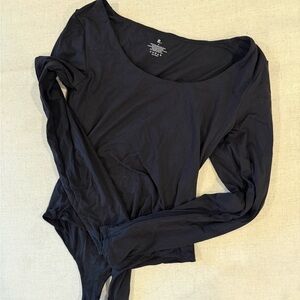 Women's Black Long Sleeve Bodysuit